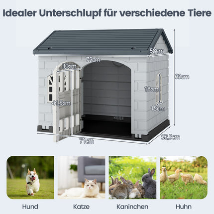 Weatherproof Plastic Dog House with Lockable Door