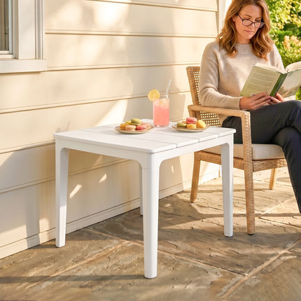 Weatherproof Plastic Outdoor Side Table, 70x53 cm, 35 kg Capacity