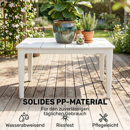 Weatherproof Plastic Outdoor Side Table, 70x53 cm, 35 kg Capacity