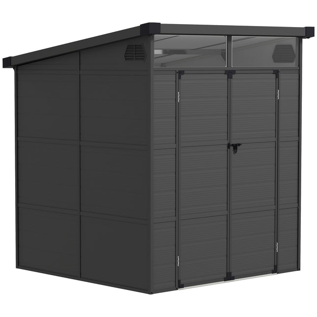 Weatherproof Resin Bike Shed with Aluminum Frame, 190x191x215 cm
