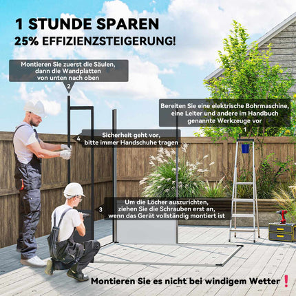 Weatherproof Resin Bike Shed with Aluminum Frame, 190x191x215 cm