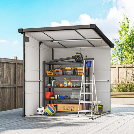 Weatherproof Resin Bike Shed with Aluminum Frame, 190x191x215 cm