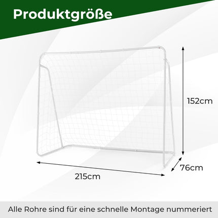 Weatherproof Soccer Goal with Net, 215 x 152 x 76 cm