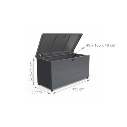 Weatherproof Steel Garden Storage Box – Lockable, UV Resistant