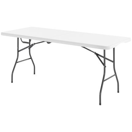 Weatherproof folding garden table 180x74 cm with handle