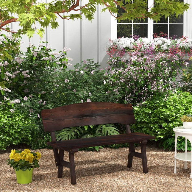 Weatherproof garden bench with backrest can hold up to 325 kg. Park bench seat 120 x 51 x 78 cm