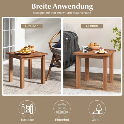 Weatherproof side table made of solid wood with slatted table top garden table 44.5 x 44.5 x 43 cm