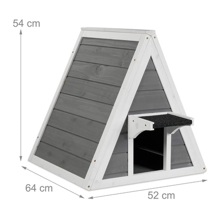 Weatherproof wooden cat house