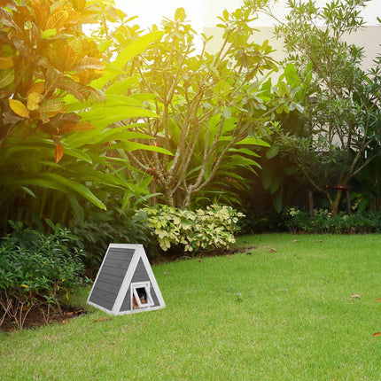 Weatherproof wooden cat house