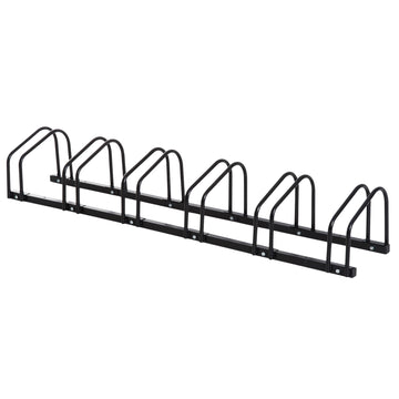 Weather-resistant bicycle stand in steel, floor and wall mount, black