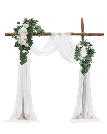Wedding Arch Flowers, Artificial Drapes Kit, 4-Piece
