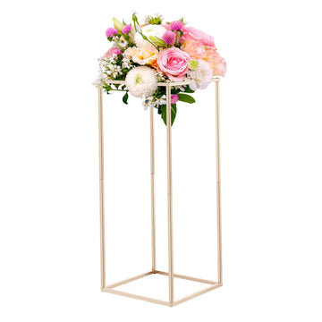 Wedding Flower Stand Set, 10-Pack 23.6 in Gold Cubes