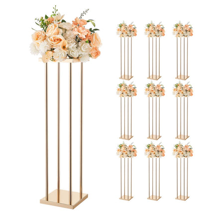 Wedding Flower Stand Set, 10-Pack 31.5-Inch Gold Metal