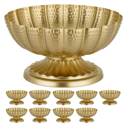 Wedding Flower Vase Set, 10 Pack, Gold Steel, 12 cm
