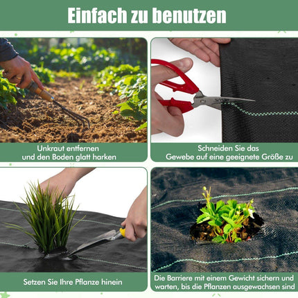 Weed Barrier Fabric, 50m², Black, 25x2m, 60g/m²