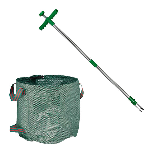 Weed remover with bag for garden waste