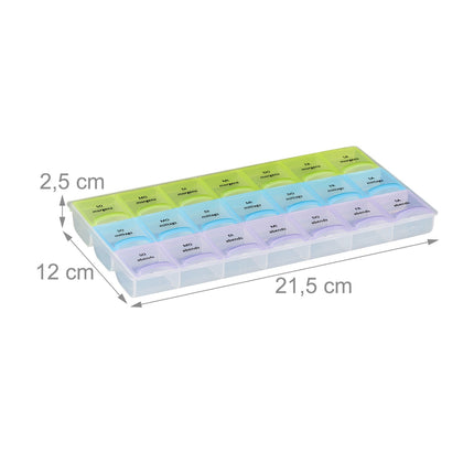 Weekly Pill Box, 7-Day Organizer with 3 Compartments