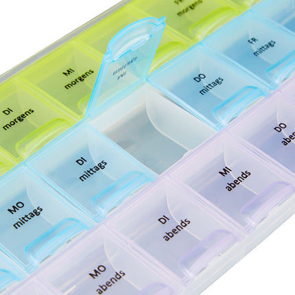 Weekly Pill Box, 7-Day Organizer with 3 Compartments