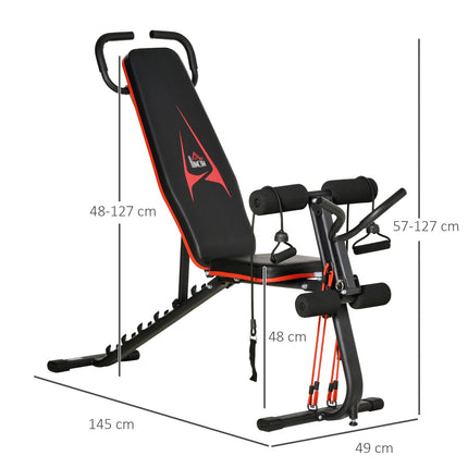 Adjustable weight bench, 6-position backrest, 150 kg capacity