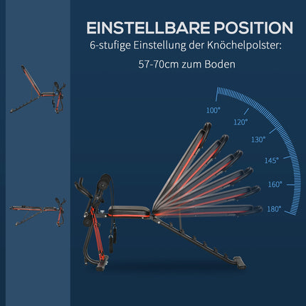 Adjustable weight bench, 6-position backrest, 150 kg capacity