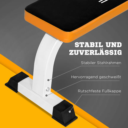 Multifunctional flat weight bench - steel, black, home use