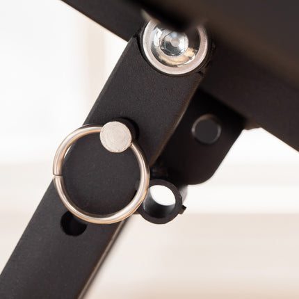Adjustable folding weight bench with 6-level leg holder