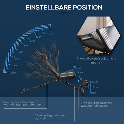 Adjustable folding weight bench with 6-level leg holder