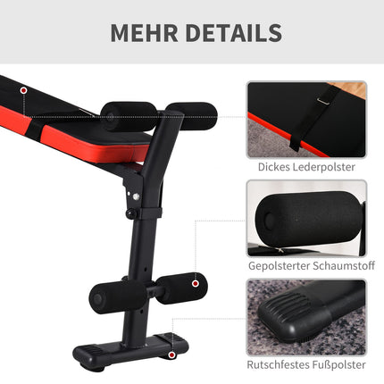 Folding multifunctional weight bench, 110 kg capacity, steel