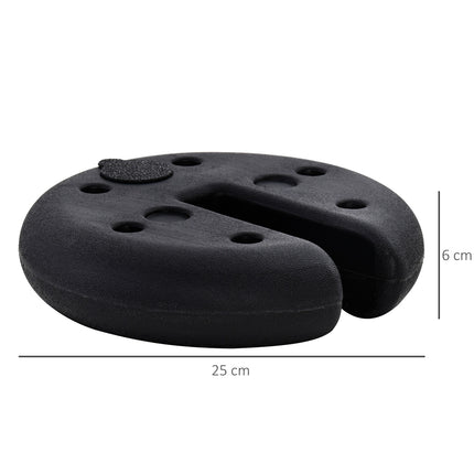 Party tent weight – Fillable up to 5 kg, black HDPE, Ø25x6 Cm