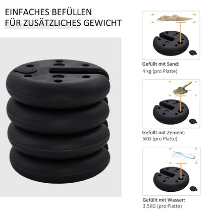 Party tent weight – Fillable up to 5 kg, black HDPE, Ø25x6 Cm