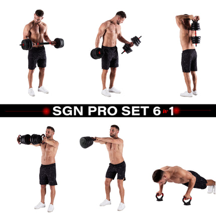 Weight Set 20kg – 6-in-1 Adjustable Dumbbells