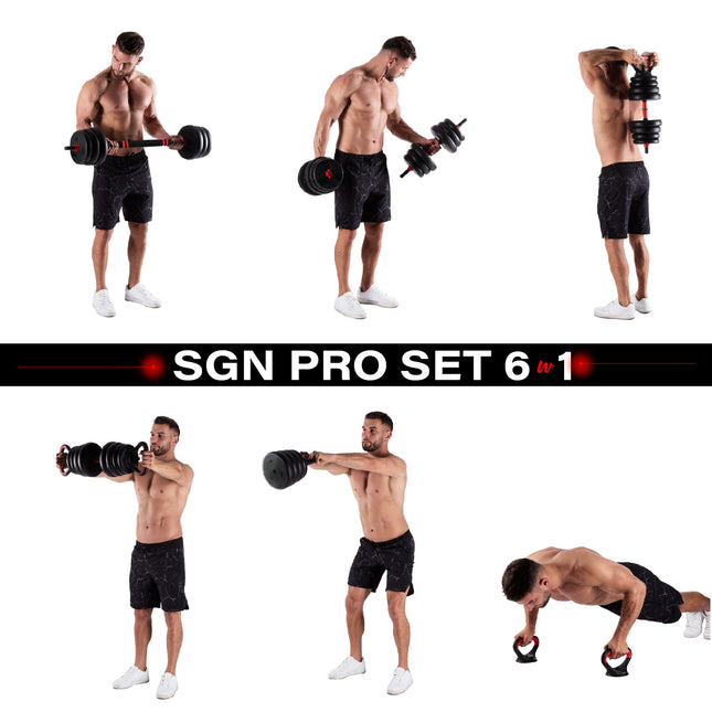 Weight Set 20kg – 6-in-1 Adjustable Dumbbells