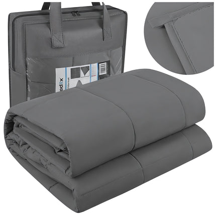 Weighted Blanket 7 kg 200 x 150 cm with 15 x 15 cm Pockets, Grey, Cotton Cover