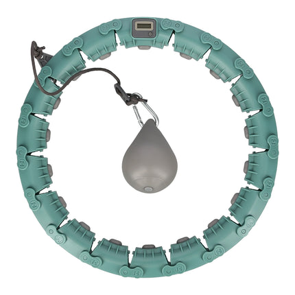 Weighted Green Hula Hoop with Adjustable Waist & Counter