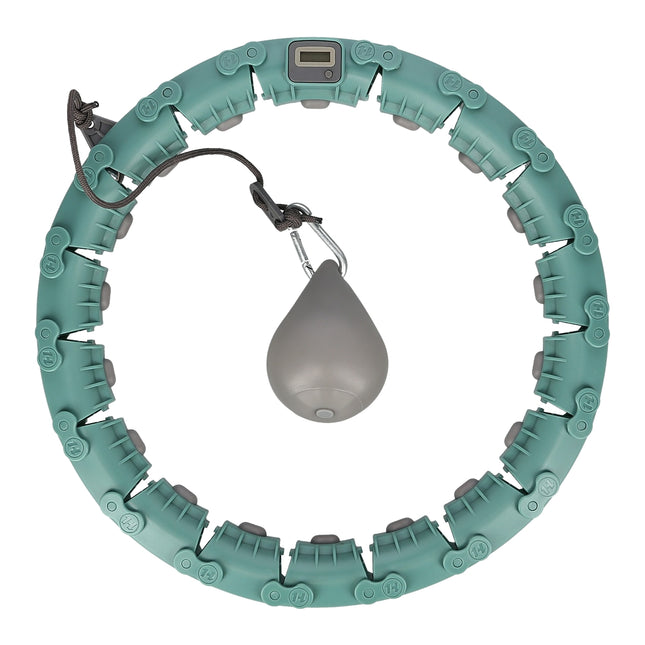 Weighted Green Hula Hoop with Adjustable Waist & Counter