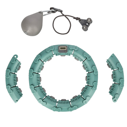 Weighted Green Hula Hoop with Adjustable Waist & Counter