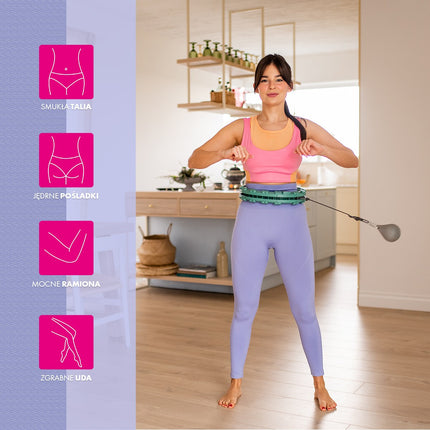 Weighted Green Hula Hoop with Adjustable Waist & Counter