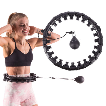 Weighted Hula Hoop, Black – Fitness Exercise Tool