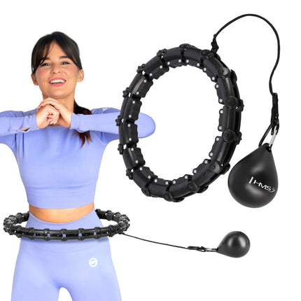 Weighted Hula Hoop, Black – Fitness Exercise Tool