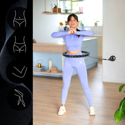 Weighted Hula Hoop, Black – Fitness Exercise Tool
