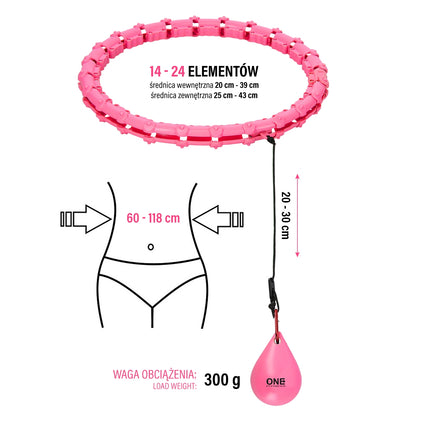 Weighted Hula Hoop, Pink – Fitness Exercise Tool