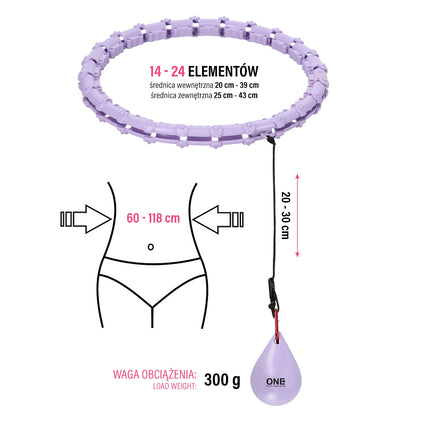 Weighted Hula Hoop, Violet – Fitness Exercise Tool