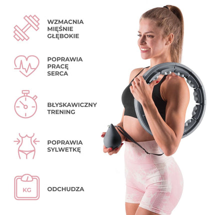 Weighted Hula Hoop with Counter & Waist Support, Black