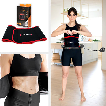 Weighted Hula Hoop with Waist Support, Black/Red