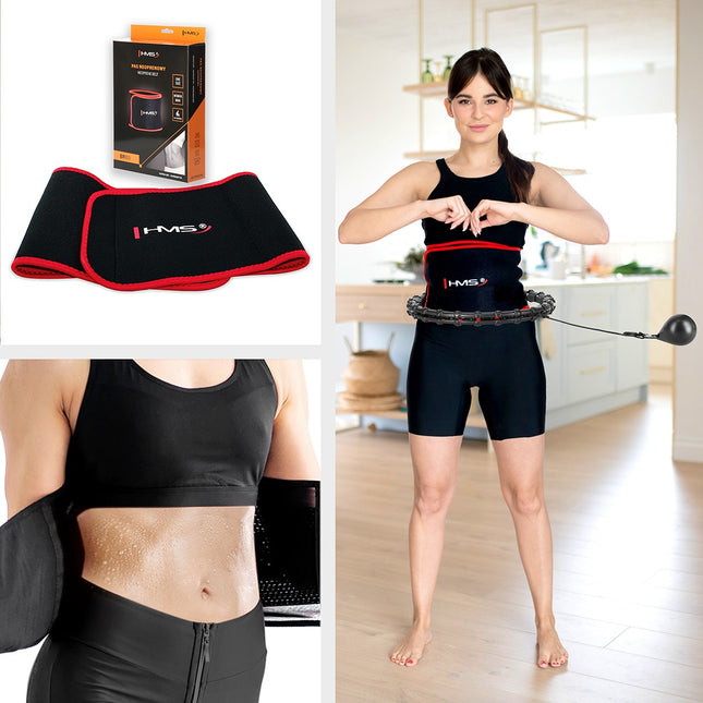 Weighted Hula Hoop with Waist Support, Black/Red