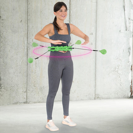 Weighted Hula Hoop with Waist Support, Green/Red