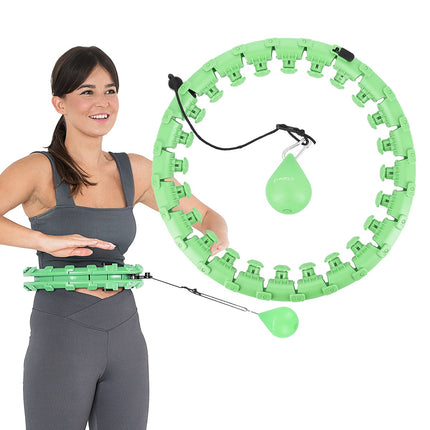 Weighted Hula Hoop with Waist Support, Green/Red