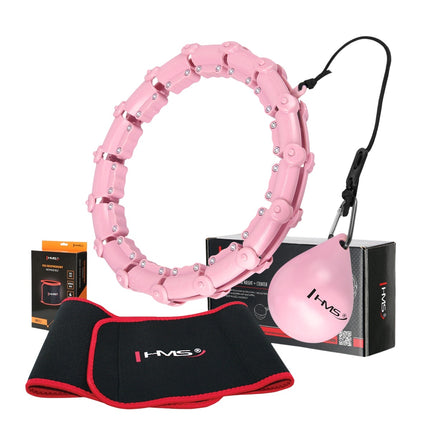 Weighted Hula Hoop with Waist Support, Light Pink