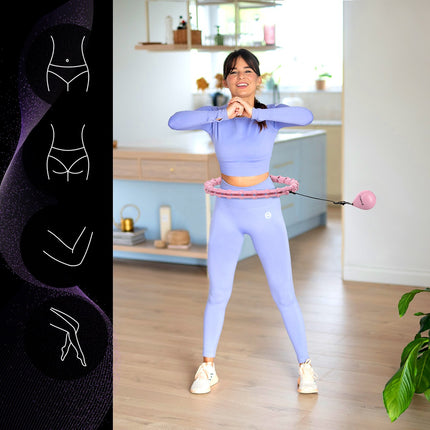 Weighted Hula Hoop with Waist Support, Light Pink