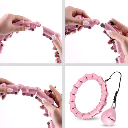 Weighted Hula Hoop with Waist Support, Light Pink